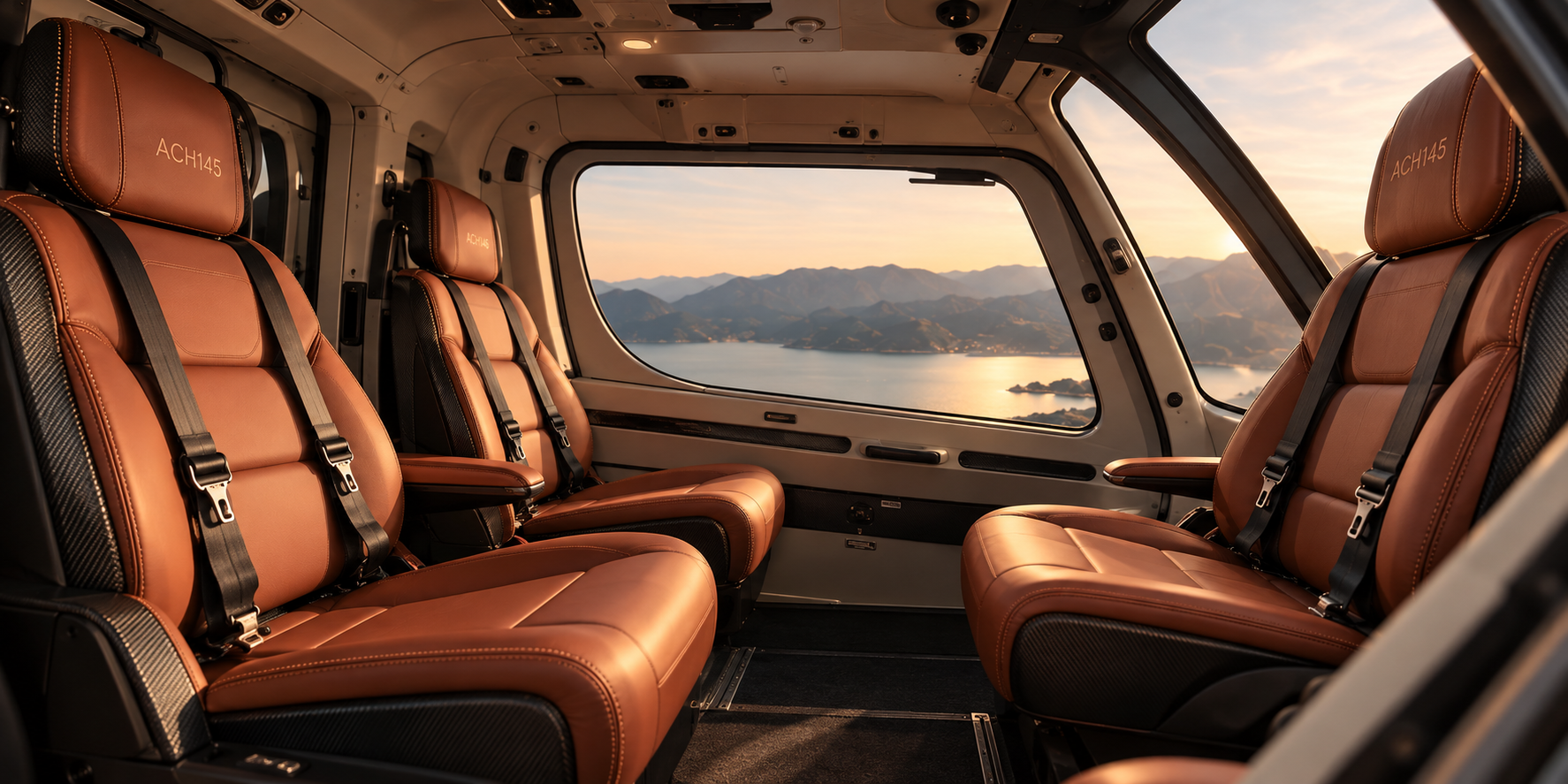 ACH145 VIP cabin with Canyon leather seating